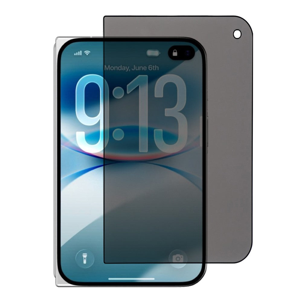 For iPhone Fold Anti-Spy Screen Protector 180 Degree Privacy Matte Finish Full Glue Tempered Glass Film