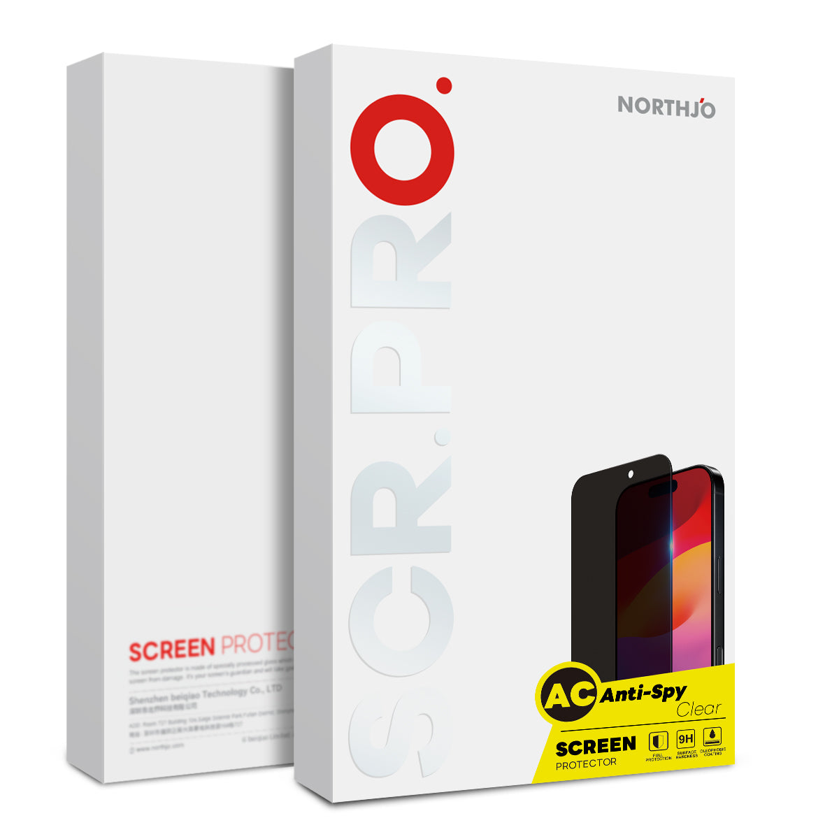 NORTHJO for iPhone Fold A+ HD Screen Protector 2.5D Arc 28 Degree Anti-Spy 0.3mm Tempered Glass Film