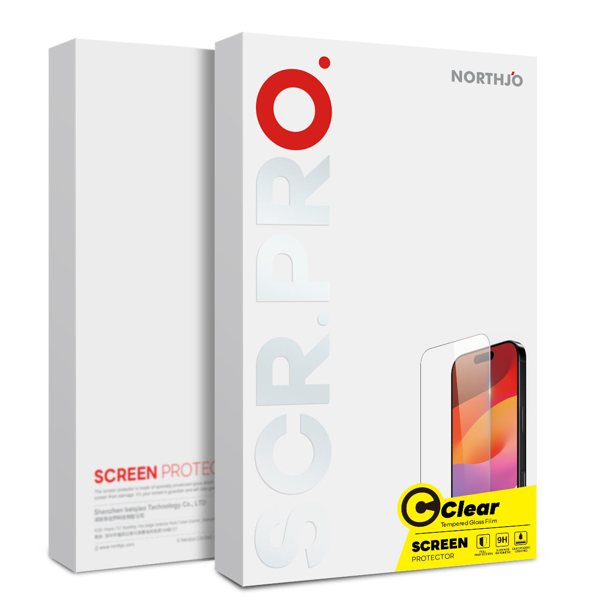 NORTHJO for iPhone Fold A+ 2Pcs Tempered Glass Screen Protector 0.3mm 2.5D HD Film (NOT Complete Covering)