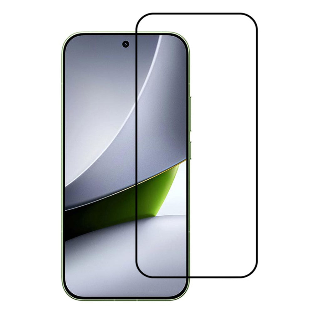 Xiaomi Redmi K100 Pro 5G (Kina) / Poco F9 Pro 5G Helskärmsskydd Full Glue Arc Edge HD Hög Aluminium-kisel Glasfilm med Svart Silk Print Edge (Fingeravtryckslåsning)