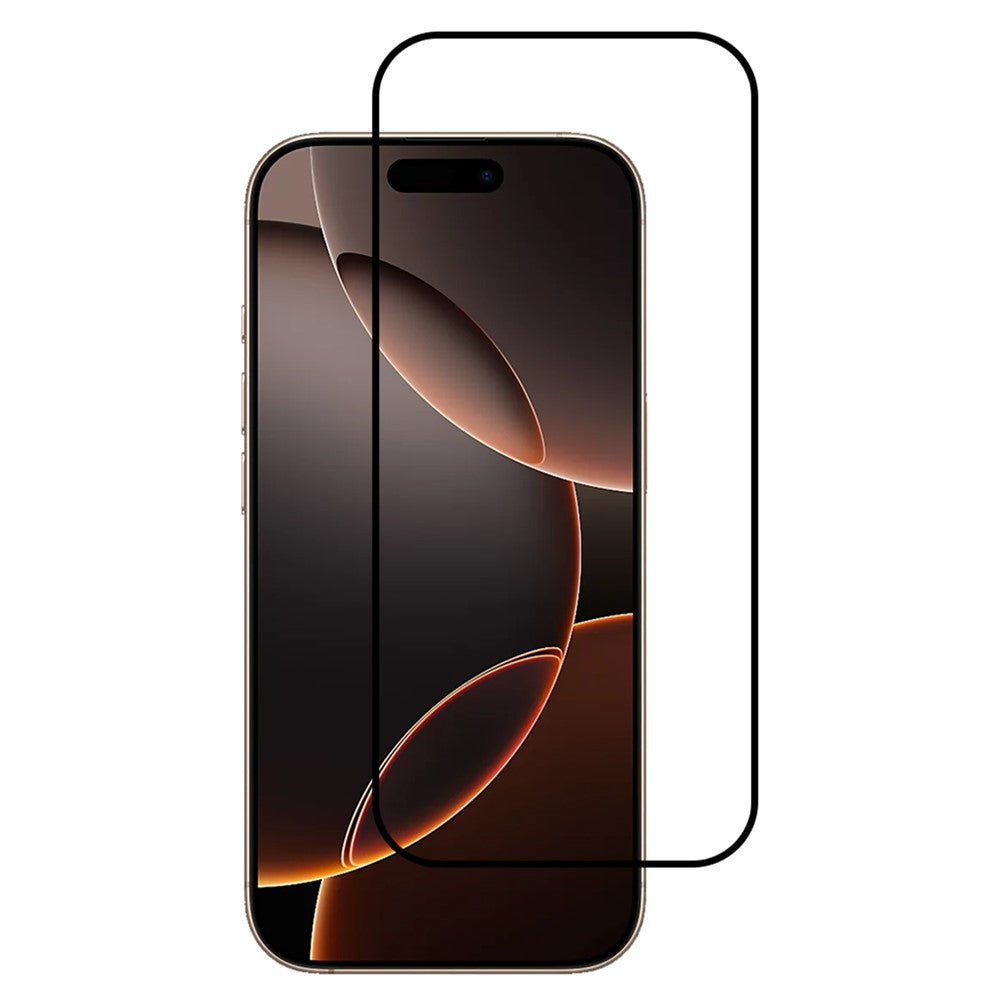 For iPhone 18 Pro 2PCS Tempered Glass Silk Printing HD Black Edge Full Coverage Screen Protector