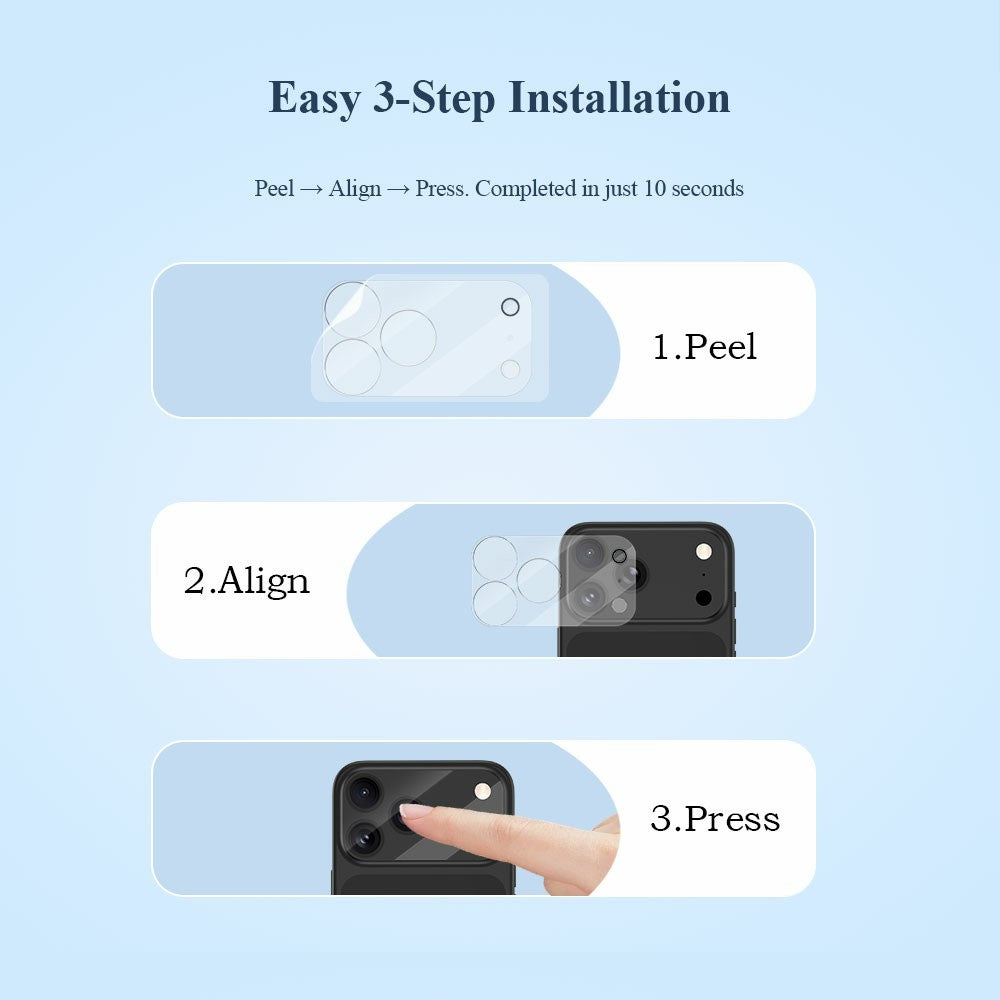 LEREACH 2Pcs For iPhone 18 Pro Camera Lens Protector 3D Full Coverage Tempered Glass Acrylic One-Piece Lens Film