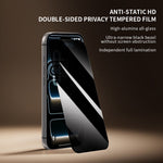 Til iPhone 18 Pro Max ZGA Anti-spion Skærmbeskytter 3D Fuld Dækning Antistatisk Høj Aluminosilikatglasfilm