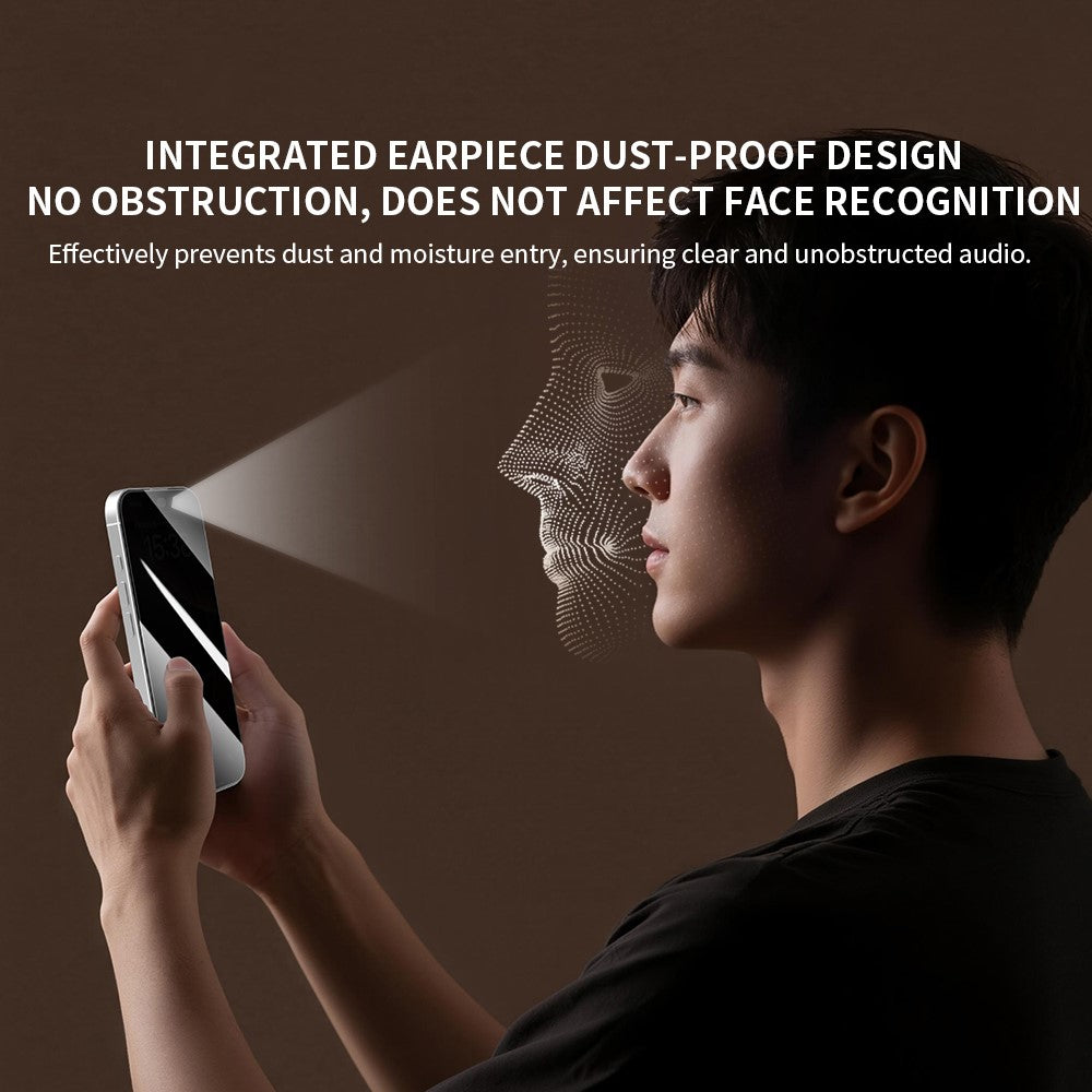Til iPhone 18 Pro Max ZGA Anti-spion Skærmbeskytter 3D Fuld Dækning Antistatisk Høj Aluminosilikatglasfilm