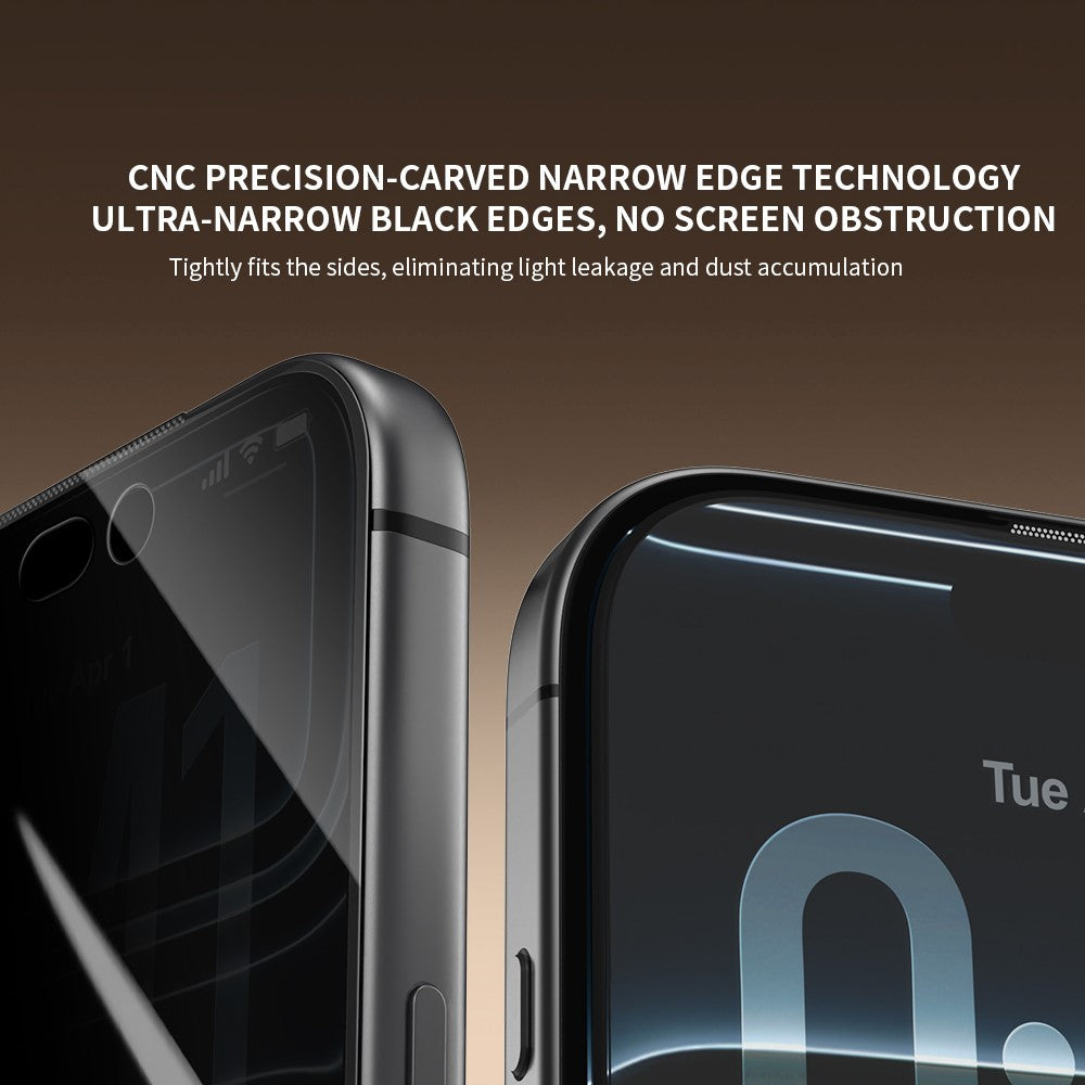 For iPhone 18 Pro ZGA Anti-spy Screen Protector 3D Full Coverage Anti-static High Aluminum-Silicon Glass Film