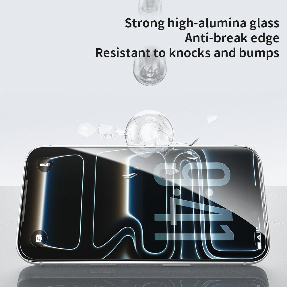 ZGA til iPhone 18 Pro Max Skærmbeskytter 3D Fuld Dækning 0,33 mm 9H Høj Aluminium-silicium Glasfilm med Installationsværktøj