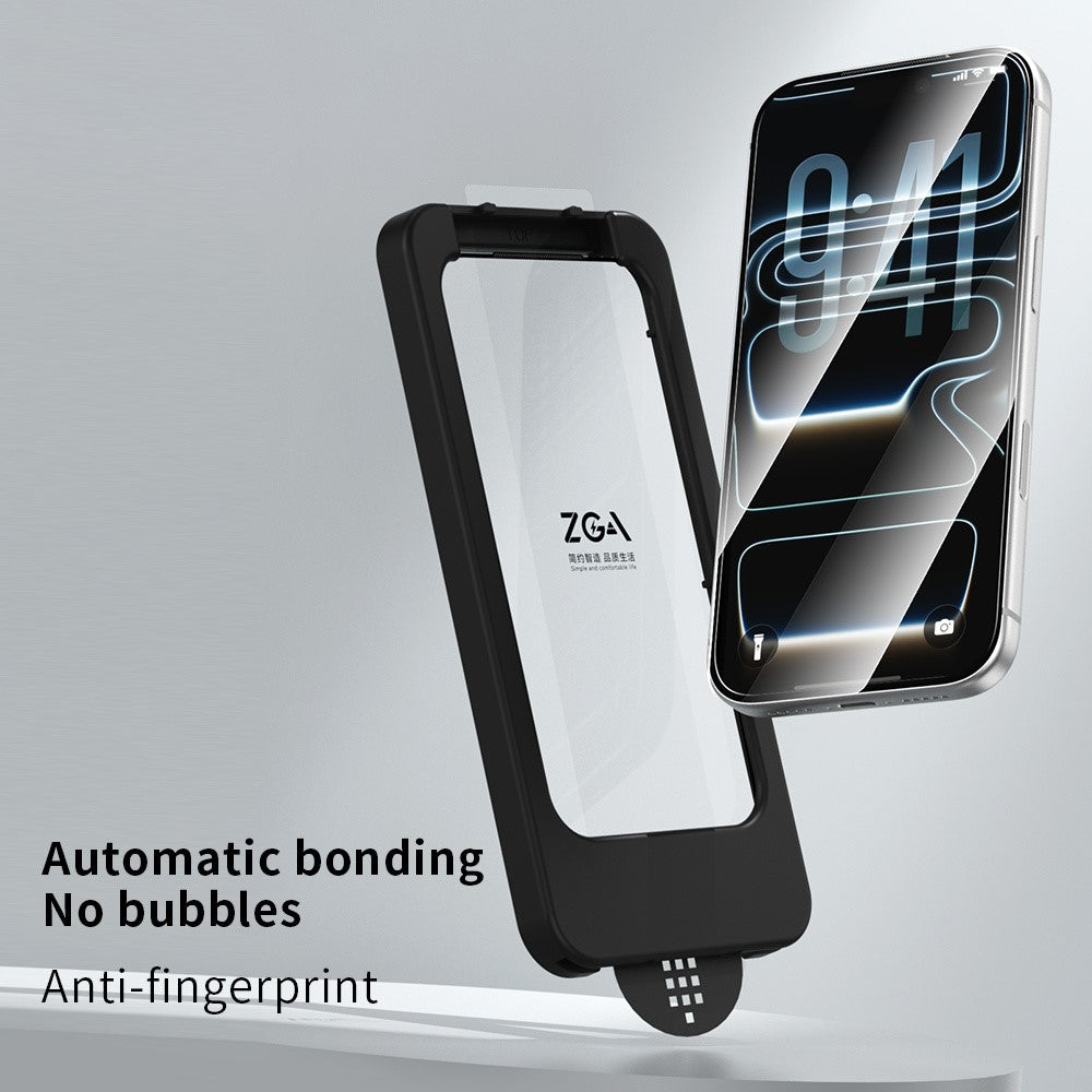 ZGA for iPhone 18 Pro Screen Protector 3D Full Coverage 0.33mm 9H High Aluminum-silicon Glass Film with Installation Tool