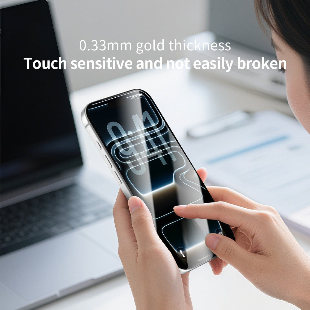 ZGA for iPhone 18 Pro Screen Protector 3D Full Coverage 0.33mm 9H High Aluminum-silicon Glass Film with Installation Tool