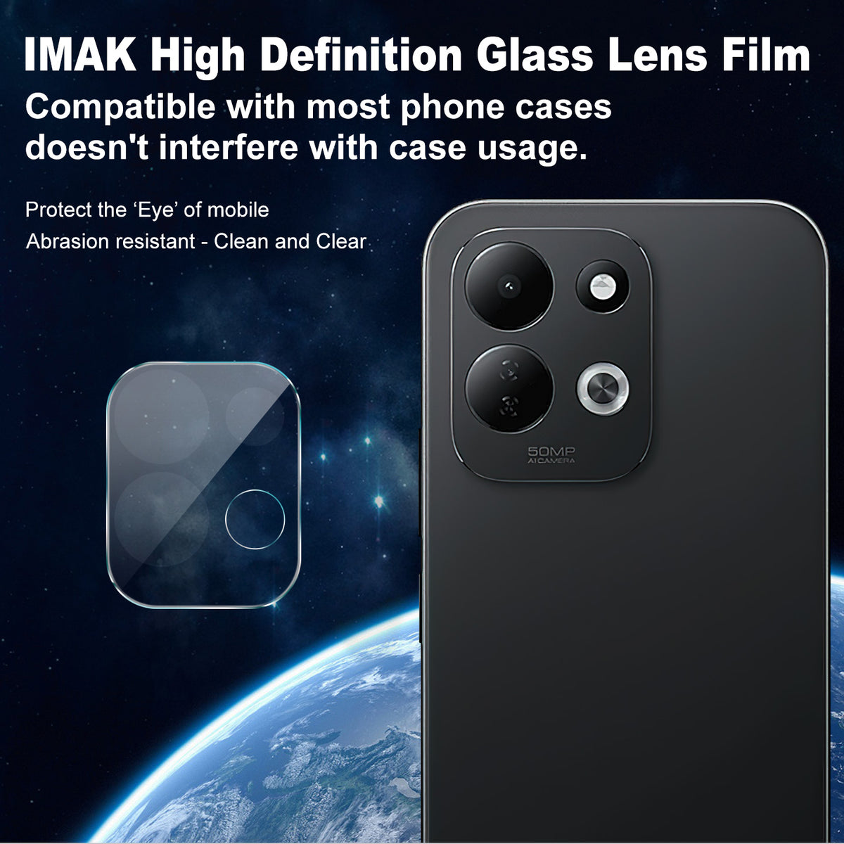 IMAK for Xiaomi Redmi 17 5G / Xiaomi Redmi 17 4G Camera Lens Protector Slim Tempered Glass Full Coverage Lens Film