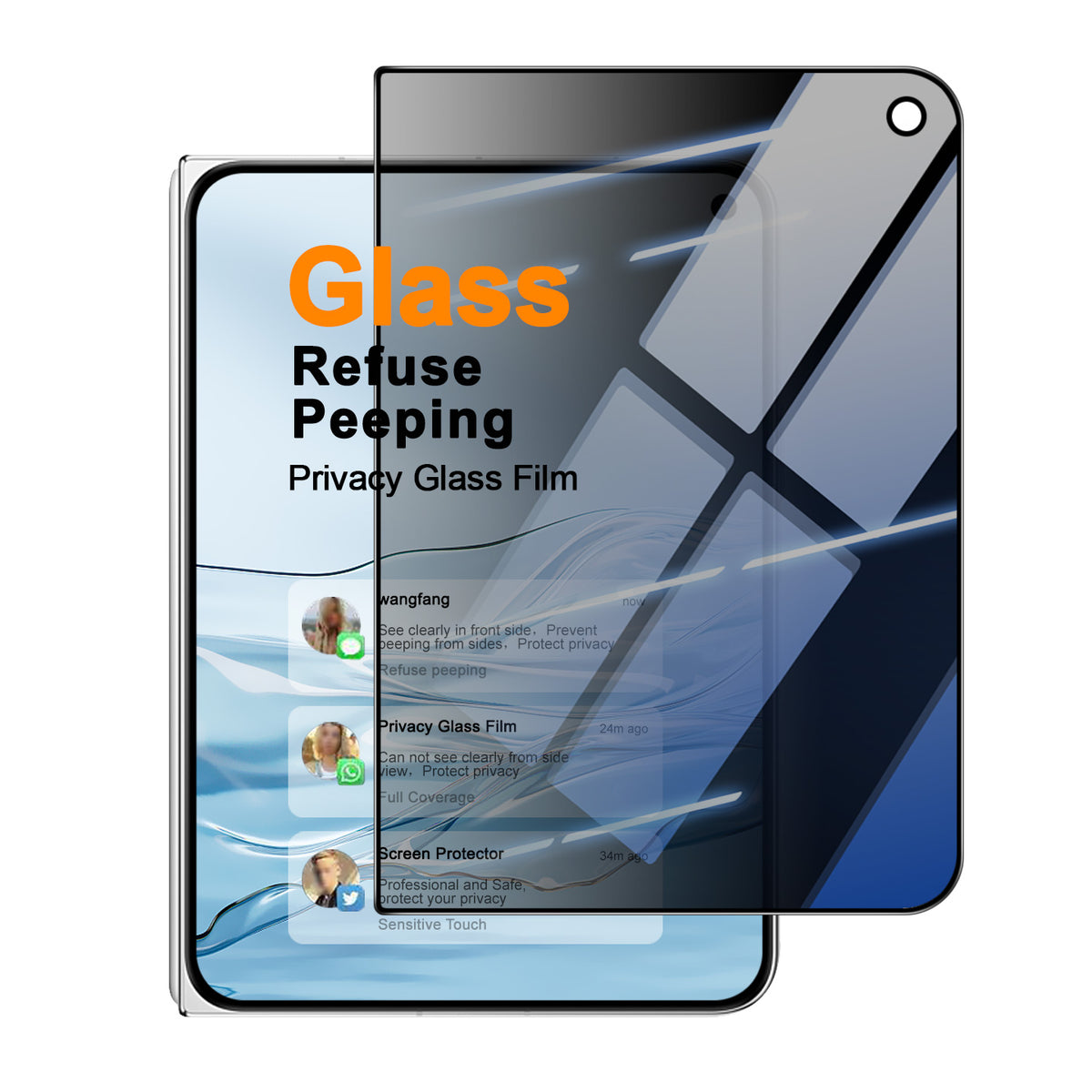 IMAK for iPhone Fold Anti-Peep Tempered Glass Screen Protector Full Coverage