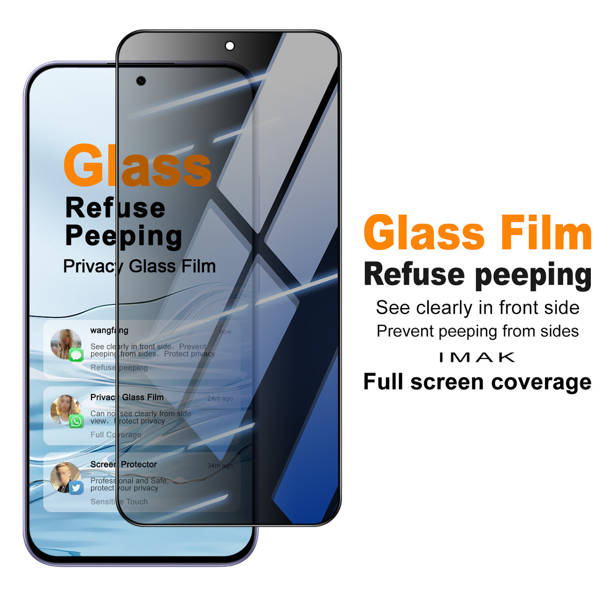 IMAK for Xiaomi Redmi Note 17 4G (Global) / Note 17 5G (Global) / Note 17 (India / China) 5G Anti Peep Tempered Glass Screen Protector Full Coverage