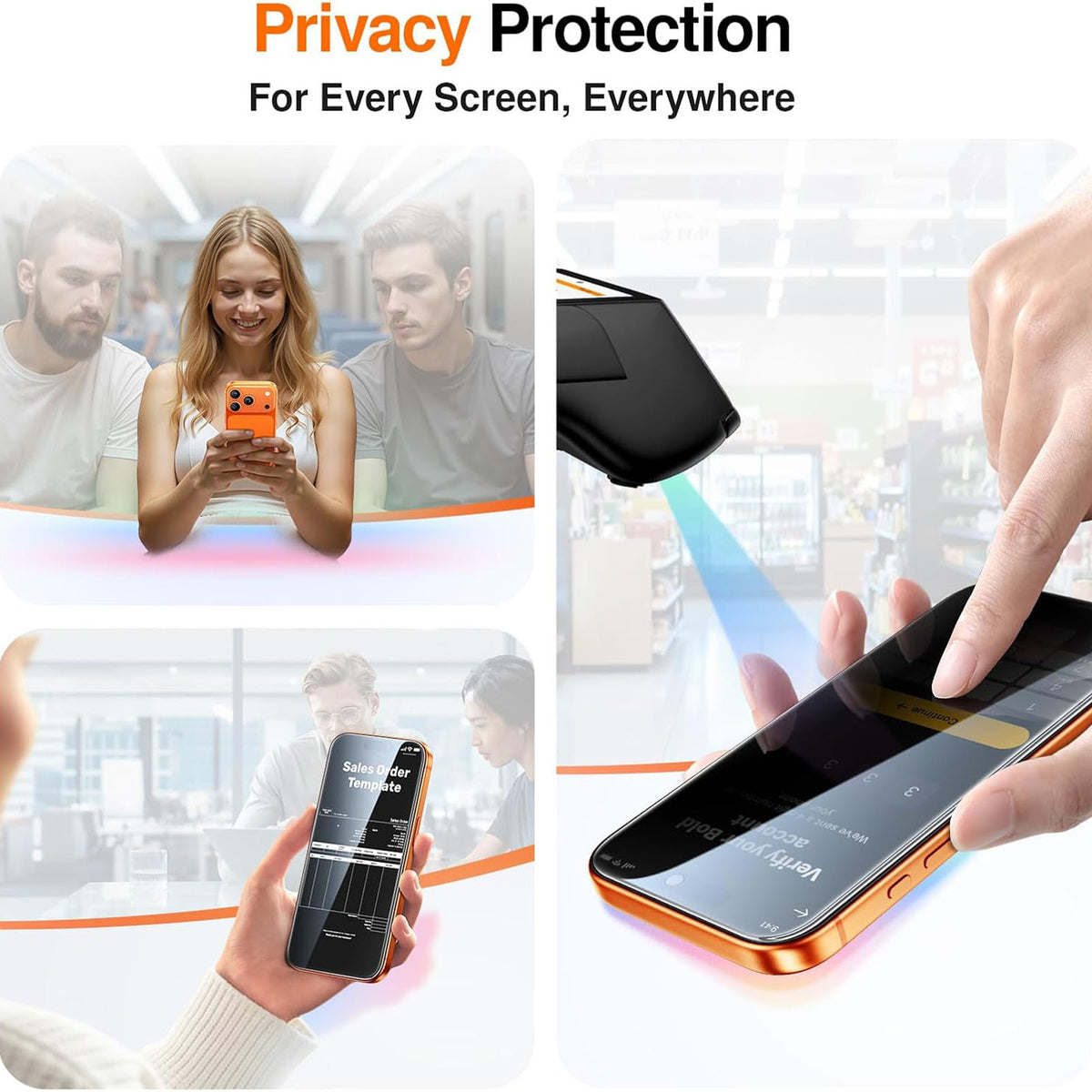 iPhone 13 Pro Max Sekretessskärmskydd 28 graders silkestryck Hög aluminium-kiselglasfilm med automatisk dammborttagningsinstallation
