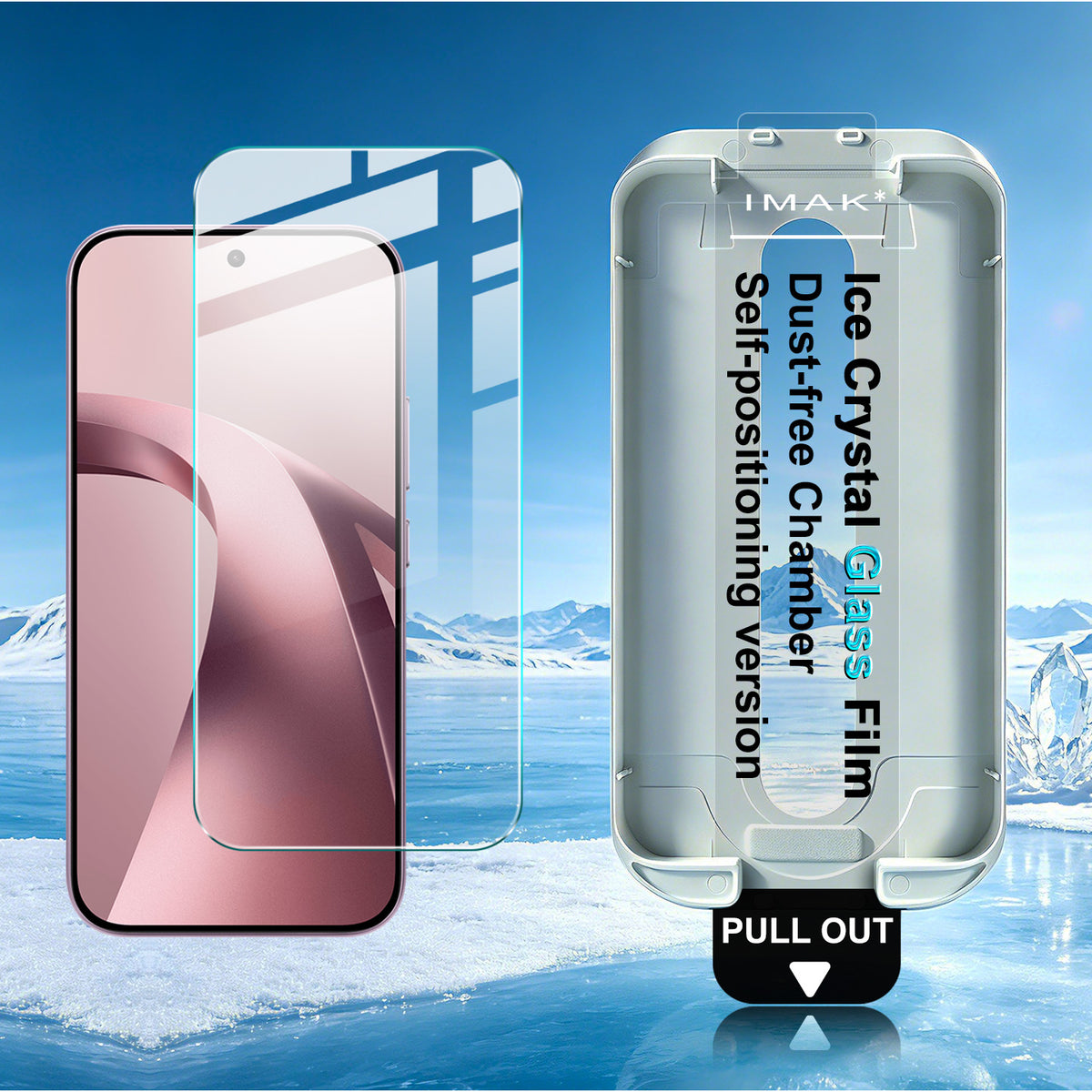 IMAK hærdet glas med fuldskærmsbeskyttelse til Xiaomi 17T Pro, med iskrystaldesign og støvfri installationsværktøj (fingeraftrykslåsning)