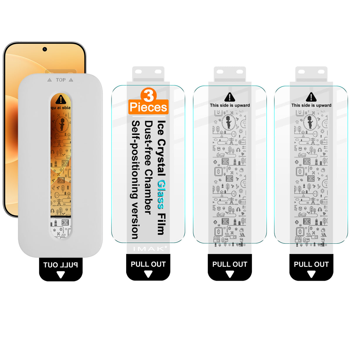 IMAK för Xiaomi 17 Pro / Xiaomi 17 3 st. skärmskydd i härdat glas i iskristall med dammfritt installationsverktyg (fingeravtryckslåsning)
