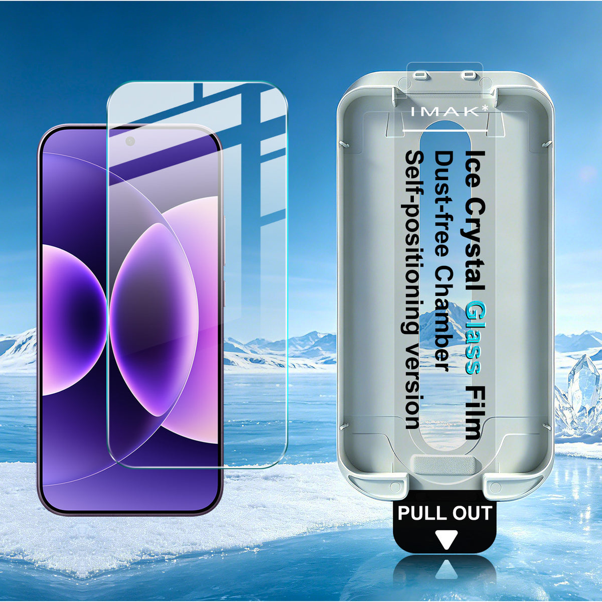 IMAK för Xiaomi 17 Pro Max 3 st skärmskydd i härdat glas med iskristall och dammfritt installationsverktyg (fingeravtryckslåsning)