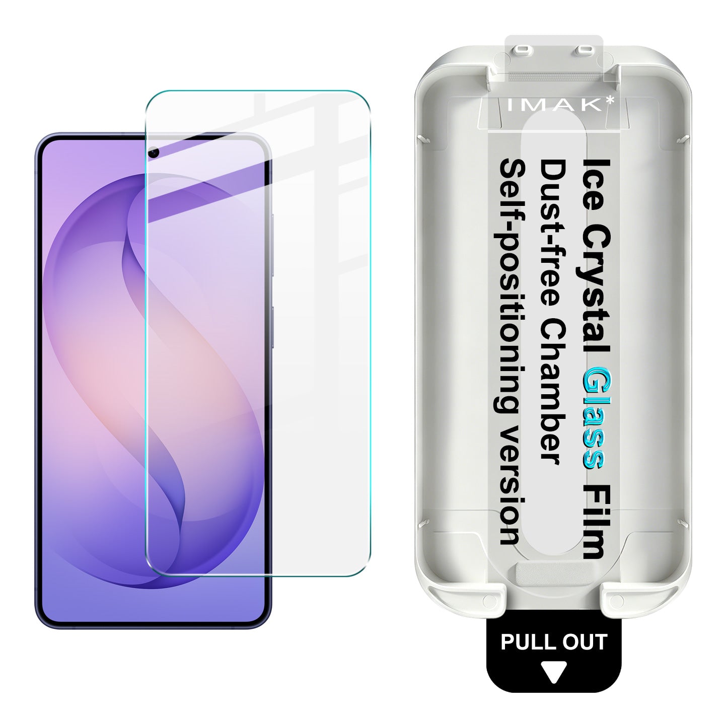 IMAK för Samsung Galaxy S26+ Helskärmsskydd Ice Crystal Härdat Glasfilm med Dammfritt Installationsverktyg (Fingeravtryckslåsning)