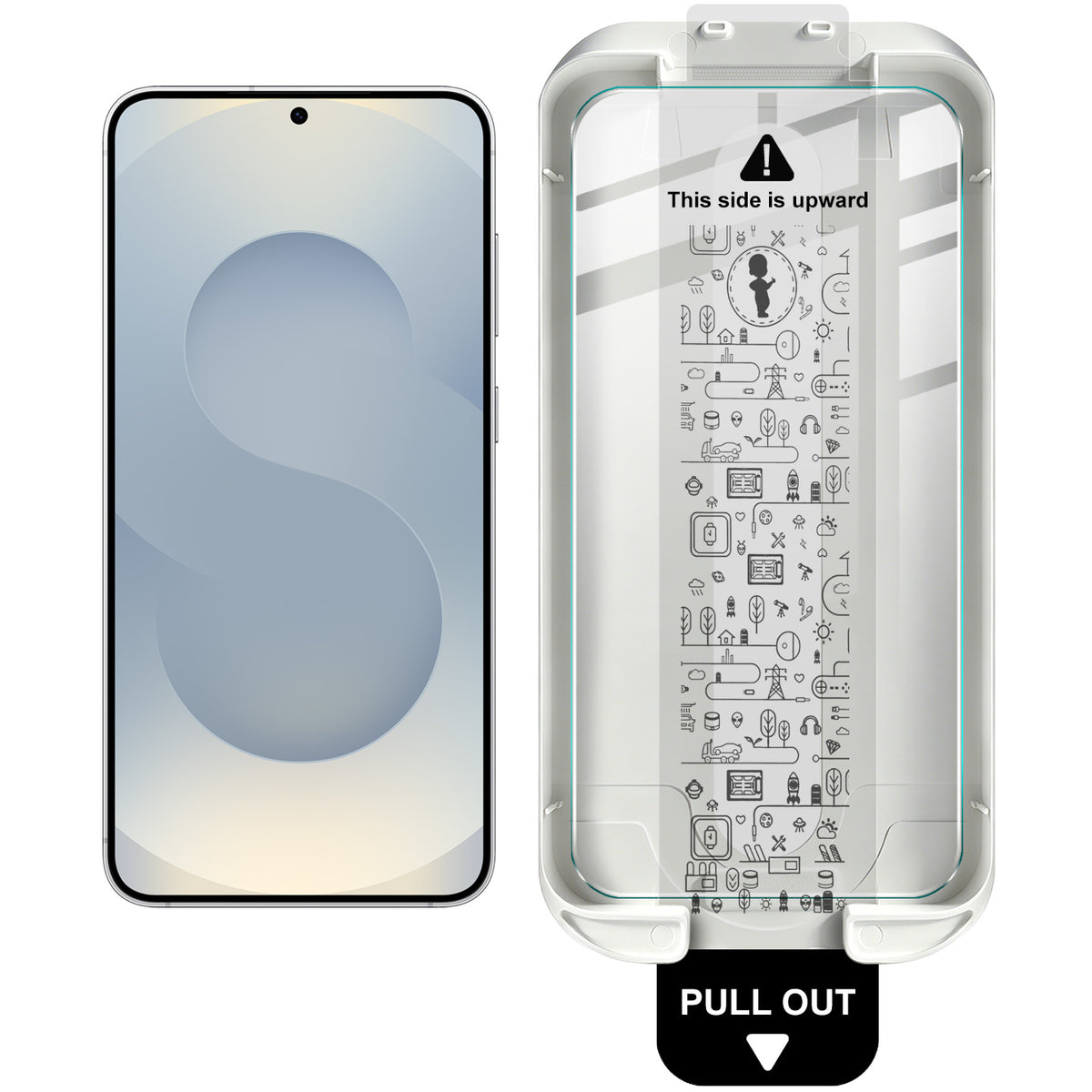 IMAK för Samsung Galaxy S25 / Galaxy S24 Helskärmsskydd Ice Crystal Härdat Glasfilm med Dammfritt Installationsverktyg (Fingeravtryckslåsning)