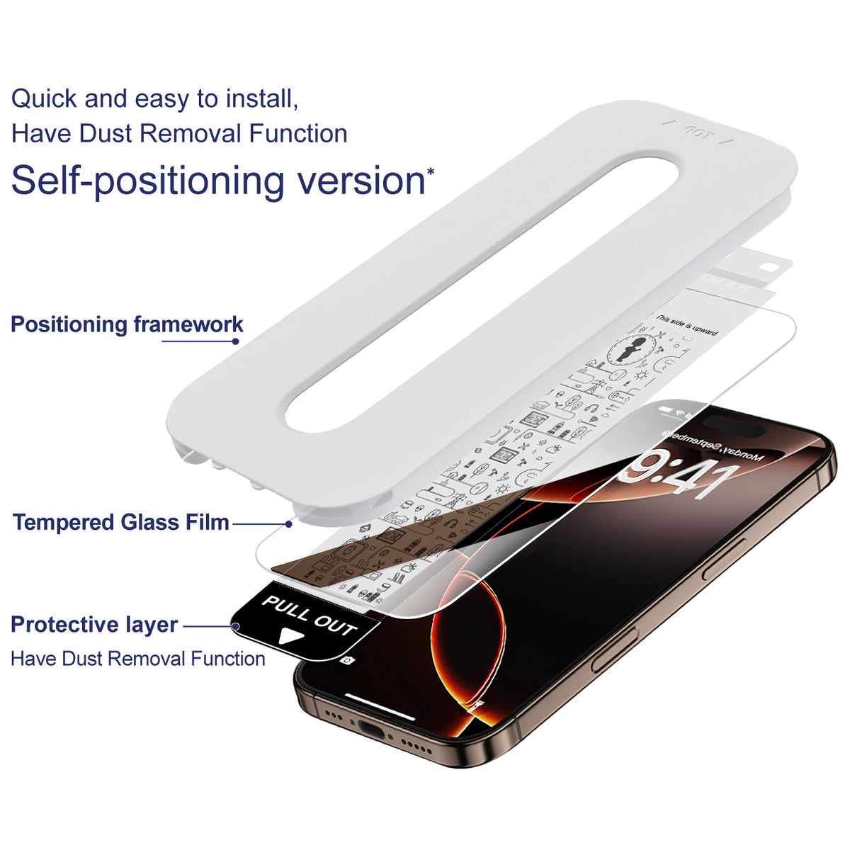 IMAK for Samsung Galaxy S25+ / Galaxy S25 Edge / Galaxy S24+ Full Screen Protector Ice Crystal Tempered Glass Film with Dust-free Installation Tool (Fingerprint Unlock)