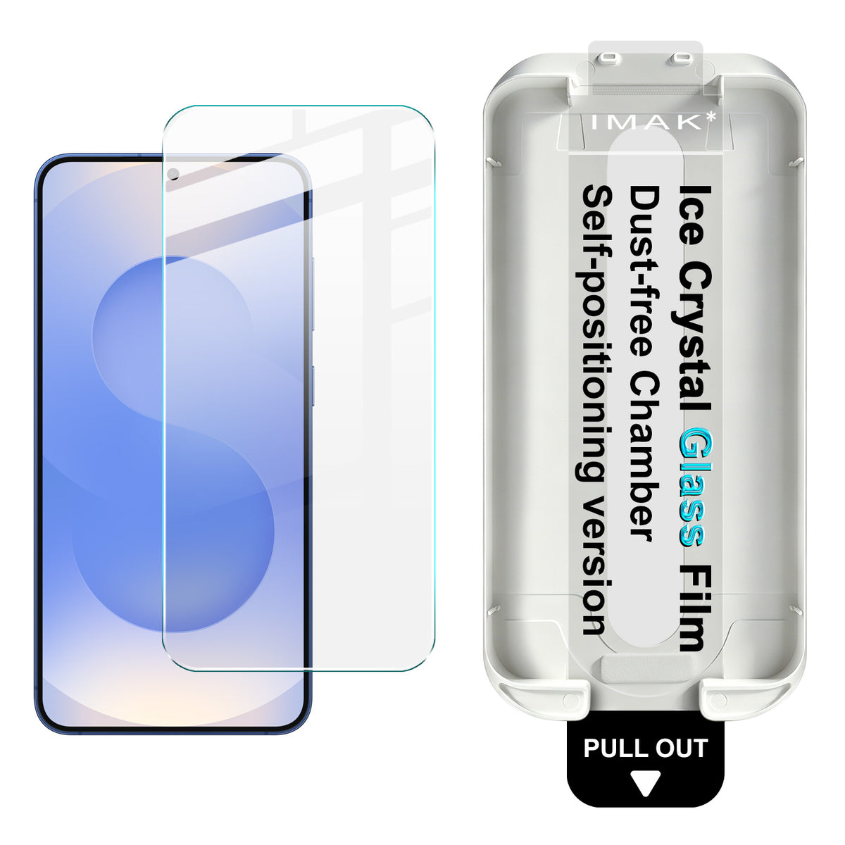 IMAK for Samsung Galaxy S25+ / Galaxy S25 Edge / Galaxy S24+ Full Screen Protector Ice Crystal Tempered Glass Film with Dust-free Installation Tool (Fingerprint Unlock)