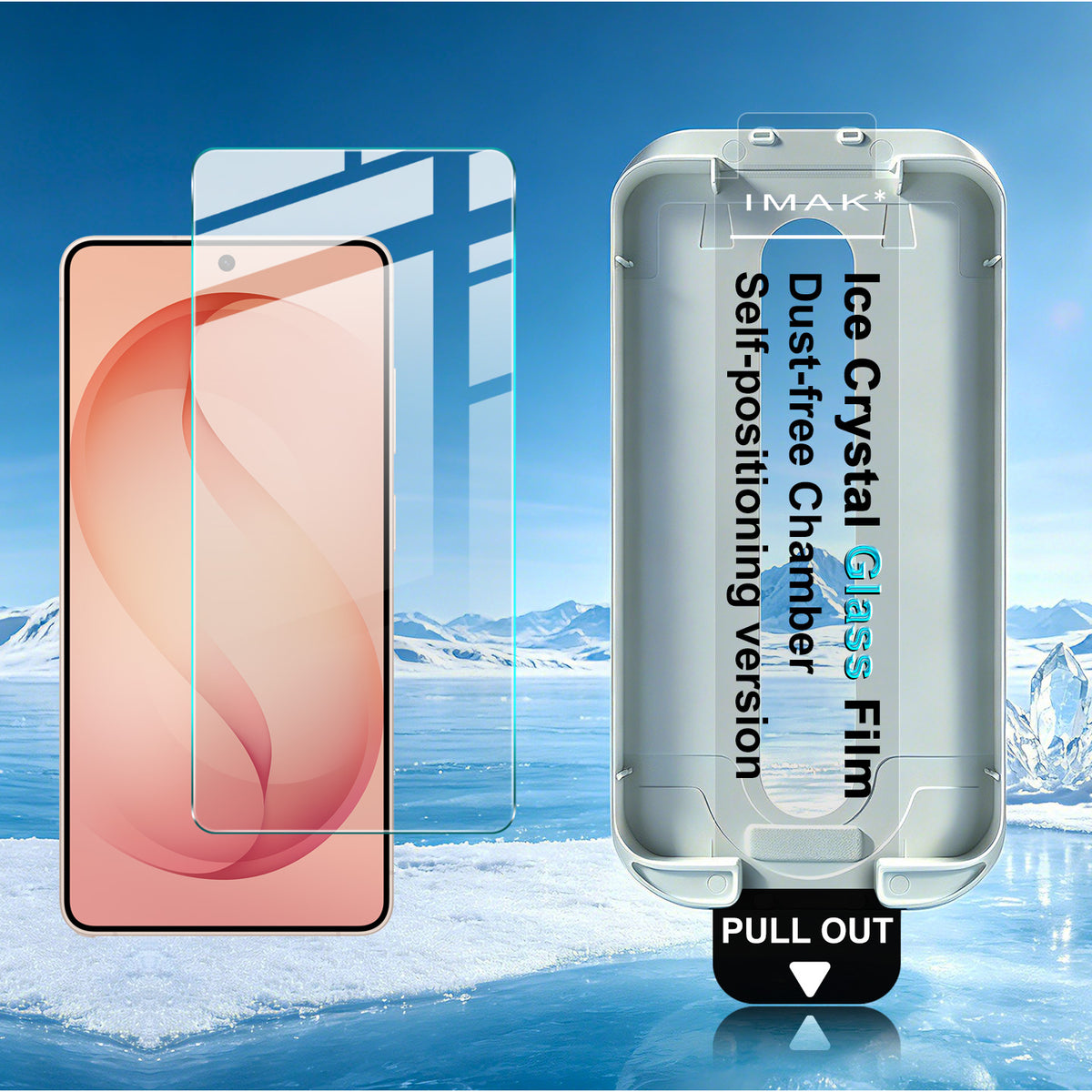 IMAK 3 hærdede glasbeskyttere til Samsung Galaxy S26 Ultra med iskystalmønster og støvfri monteringsværktøj (fingeraftrykslås)