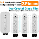 IMAK för Samsung Galaxy S25 / Galaxy S24 3 st. skärmskydd i härdat glas med iskristall och dammfritt installationsverktyg (fingeravtryckslåsning)