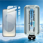IMAK för Samsung Galaxy S25 / Galaxy S24 3 st. skärmskydd i härdat glas med iskristall och dammfritt installationsverktyg (fingeravtryckslåsning)