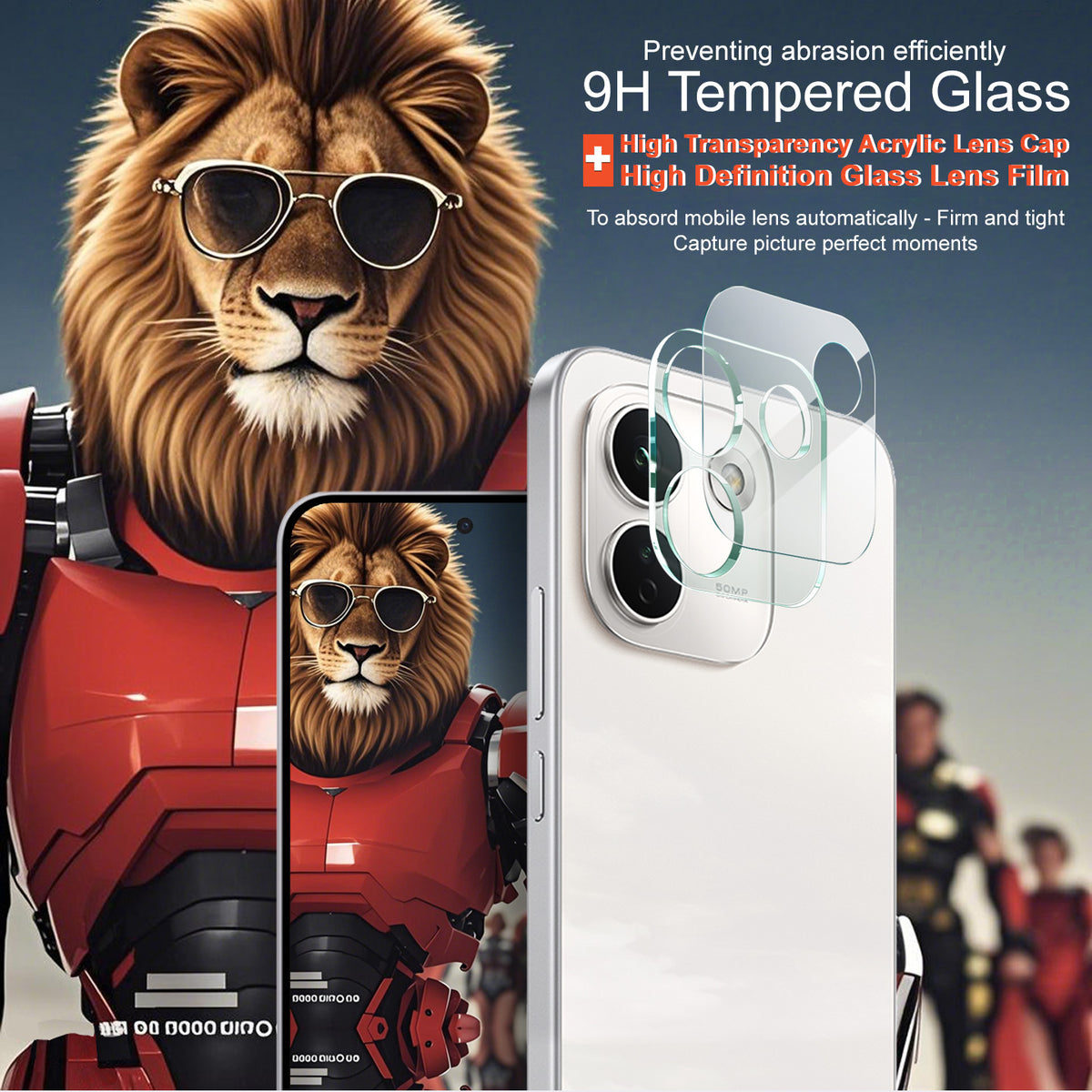 IMAK för Xiaomi Redmi Note 17 Pro Max 5G Härdat Glas Heltäckande Kameralinsskydd + Akryllinsskydd