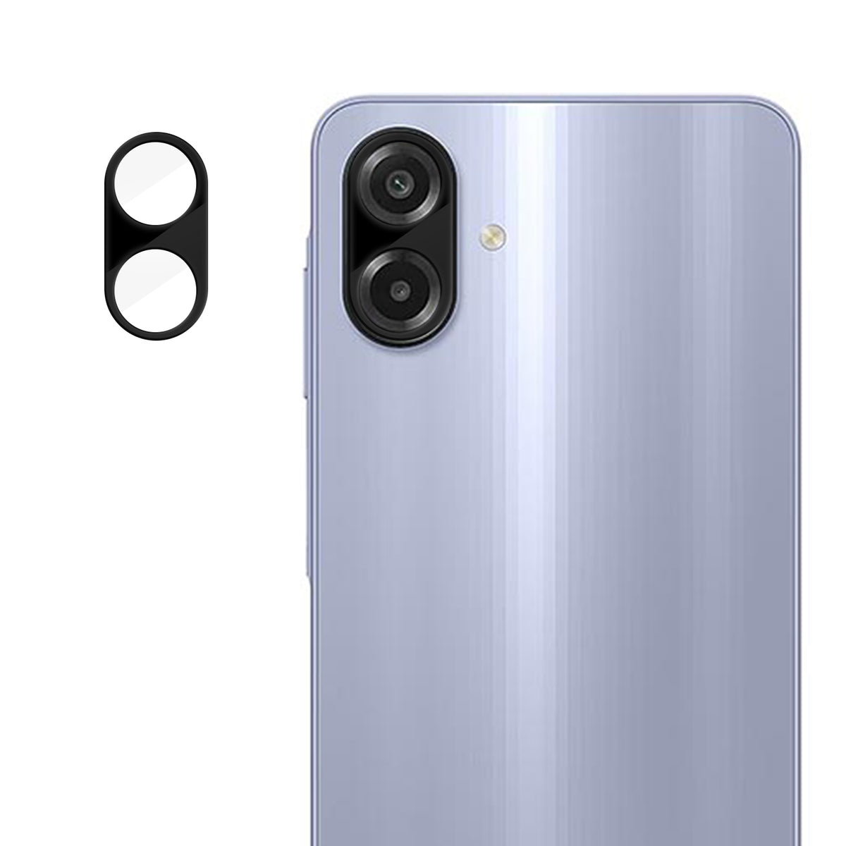 Samsung Galaxy A08 4G / Galaxy A08 5G-fuldt dækkende kameralinsebeskyttelse, silketryk, HD, fingeraftryksafvisende AR-hærdet glaslinsefilm