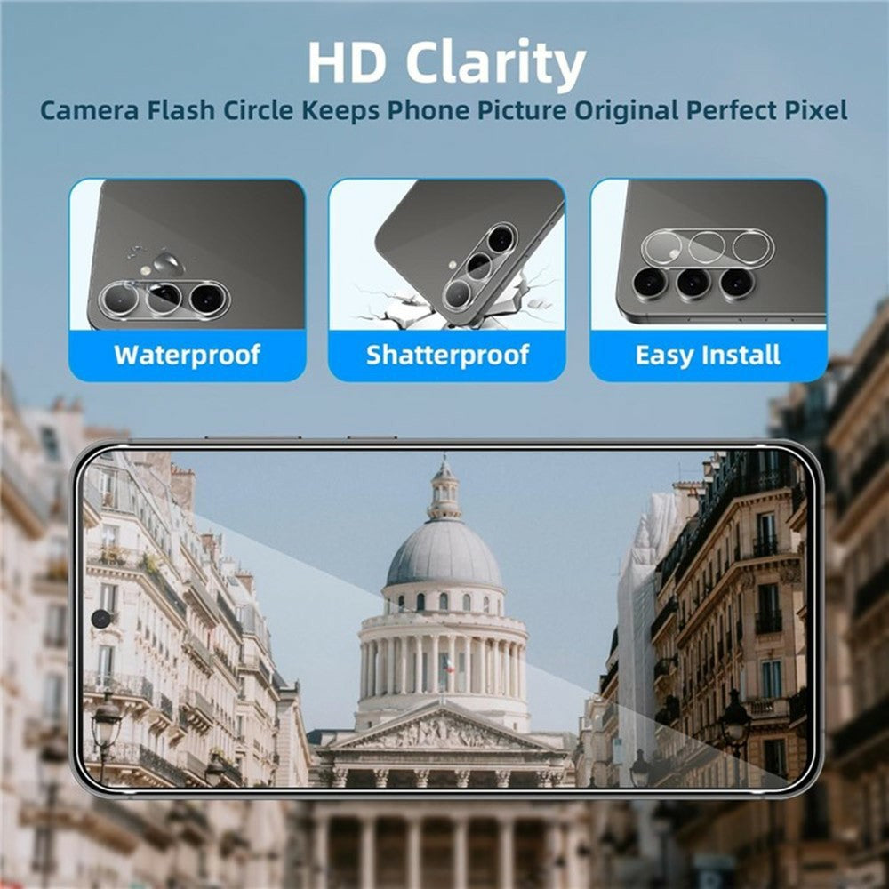 2 st. för Samsung Galaxy A17 5G / A17 4G skärmskydd 2.5D Arc Edge hög klarhet härdat glasfilm med kameralinsfilm