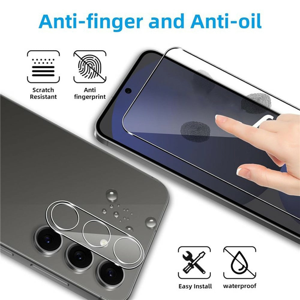 2 st. för Samsung Galaxy A17 5G / A17 4G skärmskydd 2.5D Arc Edge hög klarhet härdat glasfilm med kameralinsfilm