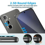2 st. för Samsung Galaxy A17 5G / A17 4G skärmskydd 2.5D Arc Edge hög klarhet härdat glasfilm med kameralinsfilm