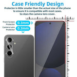 2 st. för Samsung Galaxy A17 5G / A17 4G skärmskydd 2.5D Arc Edge hög klarhet härdat glasfilm med kameralinsfilm