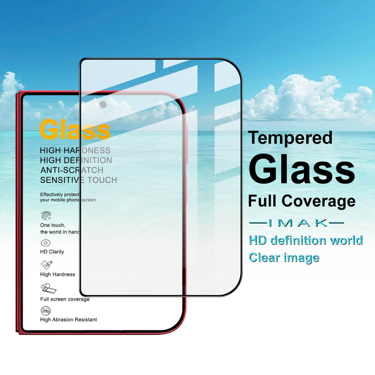 IMAK for Xiaomi 18 Fold Pro+ Series HD Tempered Glass Full Screen Protector Sensitive Touch Film