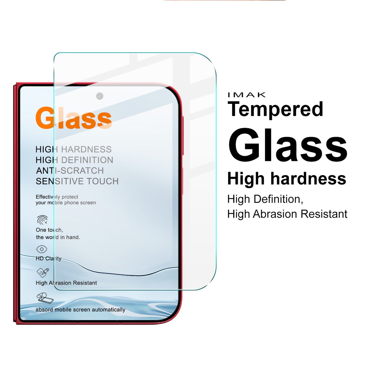 IMAK for Xiaomi 18 Fold H Series Tempered Glass Screen Protector Shatter-Proof Protection (Not Complete Coverage)