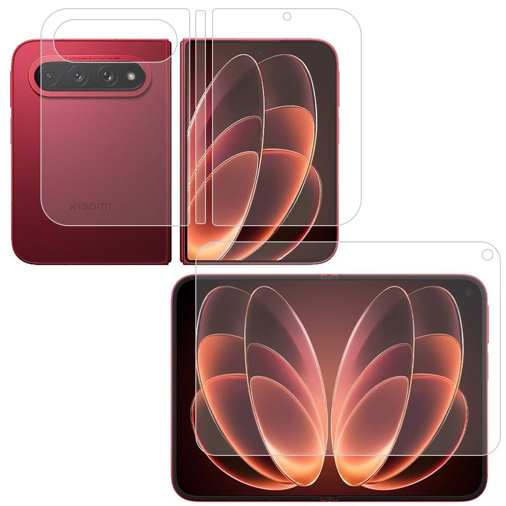 1 Set For Xiaomi 18 Fold Screen Protector Inside + Front + Back Cover Clear TPU Film