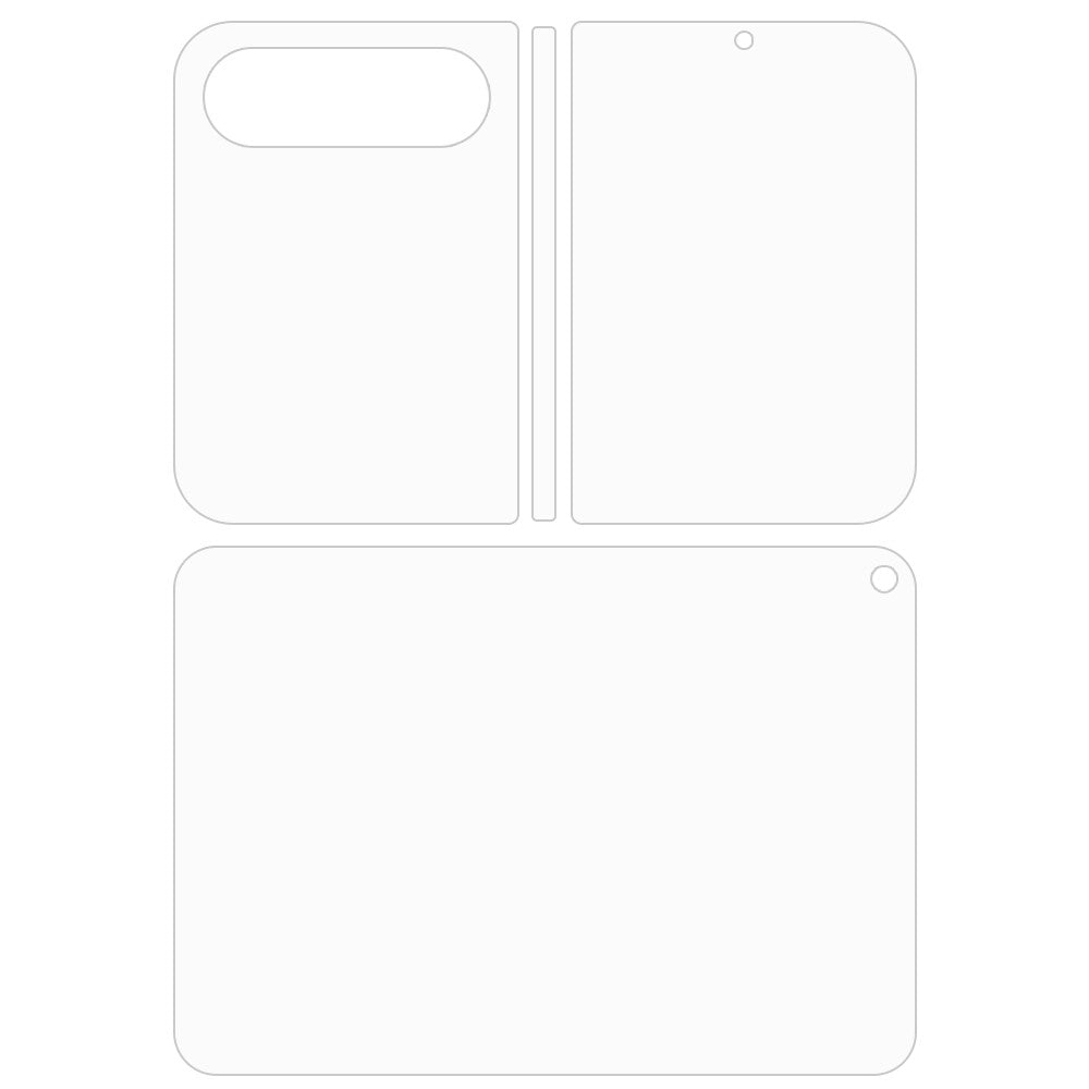 1 Set For Xiaomi 18 Fold Screen Protector Inside + Front + Back Cover Clear TPU Film