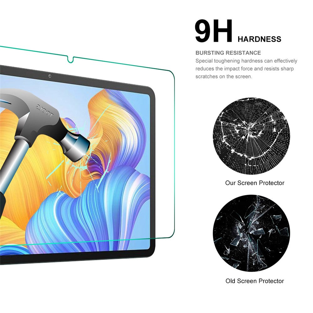 ENKAY HAT PRINCE 2Pcs 9H 0.33mm HD Clear Tempered Glass Film for Honor Pad 8, 2.5D Arc Edge Explosion-proof Screen Protector