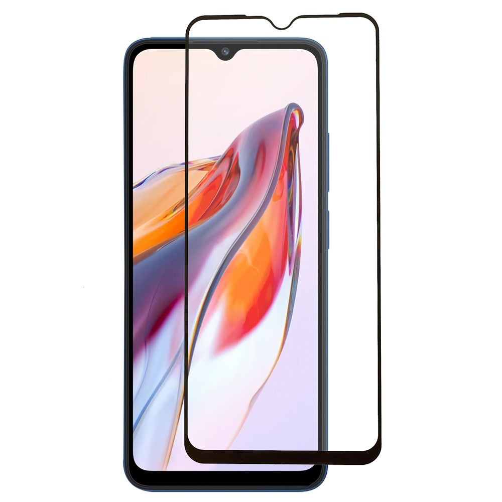 Xiaomi Redmi 12C 4G Härdat Glas Film Silk Print Full Lim Ultra Clear Full Screen Protector