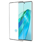 Til Honor X9a 5G / Magic5 Lite 5G / X40 5G / 60 5G / 70 5G buet kant hærdet glasfilm med sidelim silketrykt skærmbeskytter (understøtter fingeraftryksoplåsning)