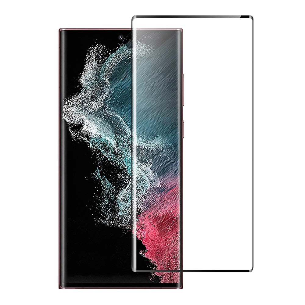 Fingeraftryksafvisende skærmbeskyttelse til Samsung Galaxy S23 Ultra, 3D-buet hærdet glasfilm med eksplosionssikre kanter