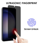 NORTHJO A++ til Samsung Galaxy S22 5G / S23 anti-spion-hærdet glasfilm, ultraklar 2.5D 0.3 mm skærmbeskyttelse, understøtter fingeraftrykslåsning
