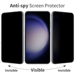 NORTHJO A++ til Samsung Galaxy S22 5G / S23 anti-spion-hærdet glasfilm, ultraklar 2.5D 0.3 mm skærmbeskyttelse, understøtter fingeraftrykslåsning