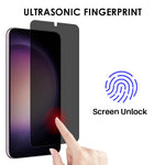 NORTHJO A++ til Samsung Galaxy S22+ 5G / S23+ Anti-peep Skærmbeskytter 2.5D 0.3mm Hærdet Glasfilm Understøtter Fingeraftryksoplåsning