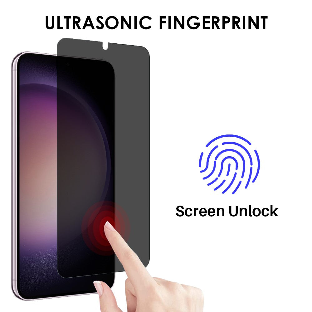 NORTHJO A++ til Samsung Galaxy S22+ 5G / S23+ Anti-peep Skærmbeskytter 2.5D 0.3mm Hærdet Glasfilm Understøtter Fingeraftryksoplåsning