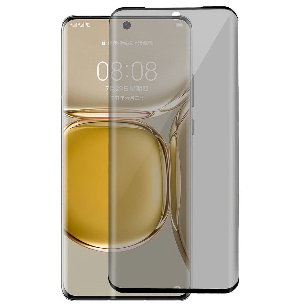 RURIHAI För Huawei P50 Pro 4G Sekretessskärmskydd 3D Böjd Sidolim Härdat Glas Film Pekskärmskänslig