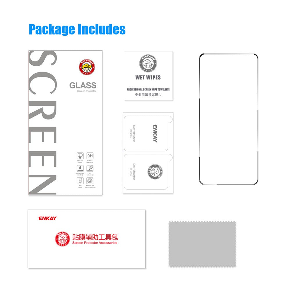 ENKAY HAT PRINCE för Xiaomi Poco X5 5G / Redmi Note 12 5G (Kina) / (Indien) / (Globalt) Helskärmsskydd Helhäftande lim 0,26 mm 2,5D 9H Explosionsskyddande härdat glasfilm