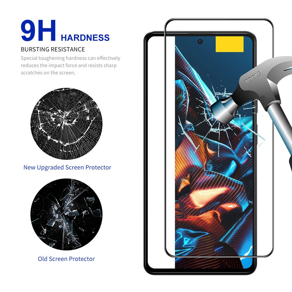 ENKAY HAT PRINCE för Xiaomi Poco X5 Pro 5G / Redmi Note 12 Pro 5G / Note 12 Pro Speed 5G Helskärmsskydd 0,26 mm 2,5D 9H Helhäftande Härdat Glasfilm
