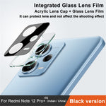 IMAK Rear Camera Lens Protector For Xiaomi Redmi Note 12 Pro+ 5G / Note 12 Explorer 5G / Note 12 Trendy Edition , Tempered Glass Lens Film+Acrylic Lens Cap (Black Version)