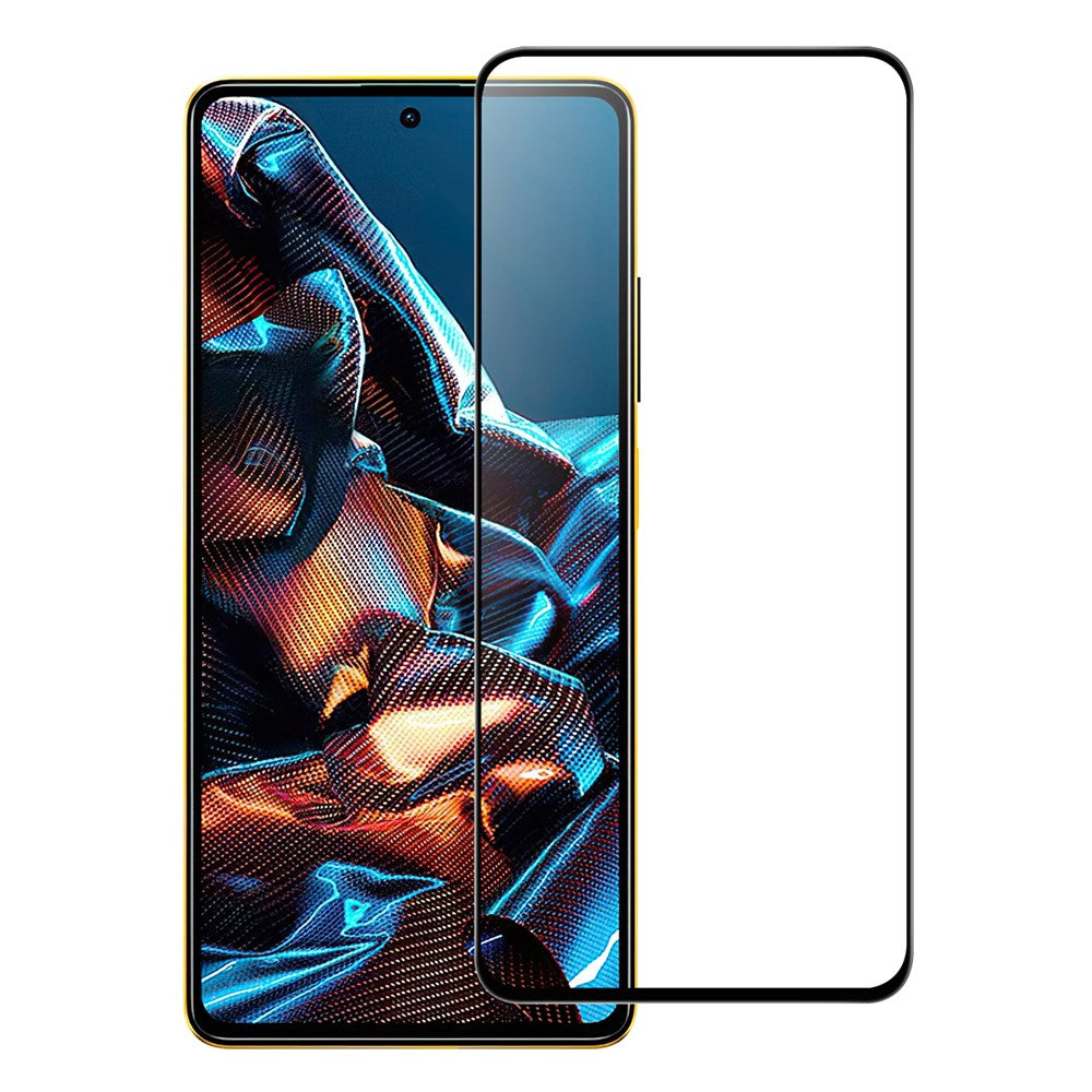 Xiaomi Poco X5 Pro 5G / Redmi Note 12 Pro Speed 5G / Note 12 Pro 5G skærmbeskytter i hærdet glasfilm med sort kant og fuld klæbeflade