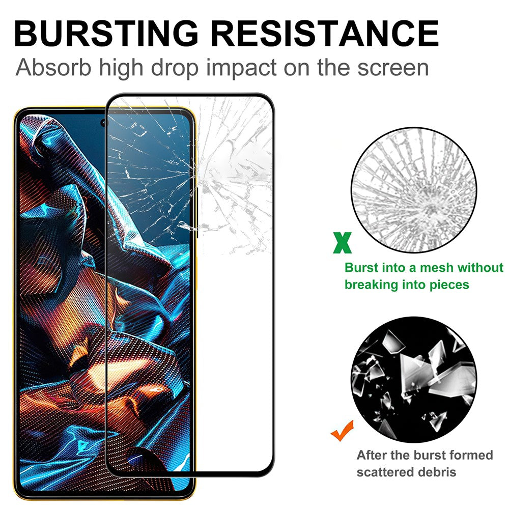 For Xiaomi Poco X5 Pro 5G / Redmi Note 12 Pro Speed 5G / Note 12 Pro 5G Screen Protector Black Edge Full Glue Tempered Glass Film